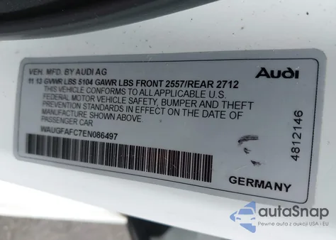 2014 Audi A6 2.0T Premium из США, поврежденный, VIN WAUGFAFC7EN086497